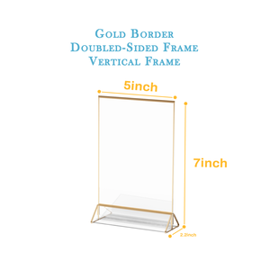 Lot de 6 <span class=keywords><strong>porte</strong></span>-panneaux en acrylique doré 5x7 cadres photo en acrylique transparent Double face <span class=keywords><strong>porte</strong></span>-<span class=keywords><strong>menu</strong></span> pour numéro de <span class=keywords><strong>table</strong></span> de <span class=keywords><strong>mariage</strong></span> - Product Image 2