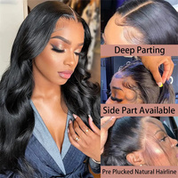 Acheter en gros vague de corps 13x4 avant de lacet perruques sans colle vierge brésilienne cheveux perruques cheveux humains 13x6 HD dentelle frontale perruque pour les femmes noires