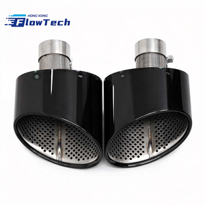 ปลายท่อไอเสียทรงรี FlowTech RS Style สำหรับอัพเกรด Audi A3 A4 A5 A6 A7 – สแตนเลส 304 ติดตั้งได้โดยตรง - Product Image 1
