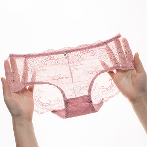Culotte confortable en nylon/élasthanne pour dames, sous-vêtements pour jeunes filles et femmes, slip mignon en dentelle, vente en gros à bas prix - Product Image 1