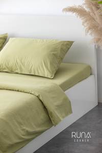 Parure de couette respirante 100 % coton vert avocat, tissu prélavé, haute qualité, taille personnalisée, adaptée à toutes les saisons et à la maison - Product Image 2