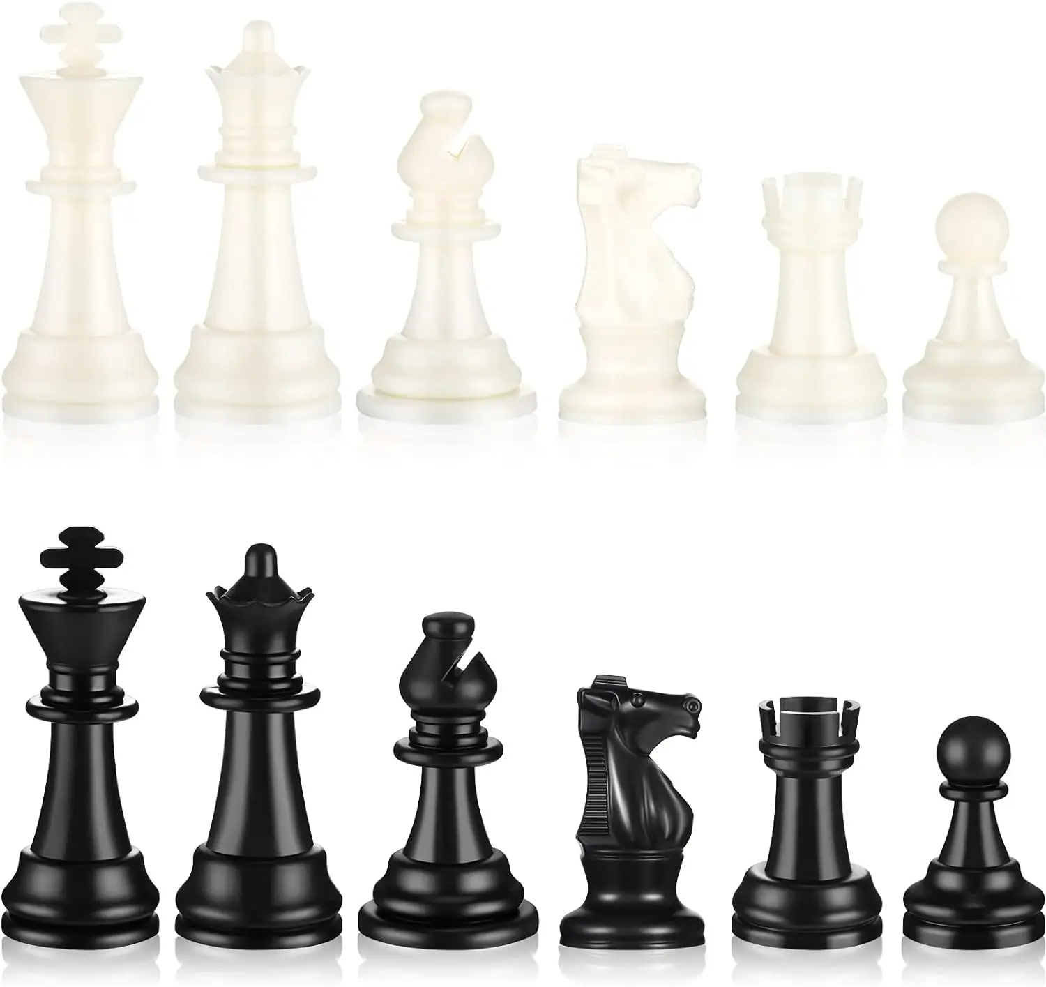 3,5 Zoll weiß und schwarz Kunststoff-Bauer Turniere Schachspielzeug für Kinder und Erwachsene Schachbrettspiel