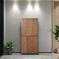 Armoire moderne à double couche à 6 portes en acier laminé à froid avec serrure mécanique à clé, vestiaire pour le personnel de l'école, vestiaire extérieur
