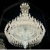 Lustre de luxe classique européen surdimensionné pour hall d'entrée, avec suspension à deux étages pour villa et salle de mariage