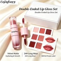 EnjoyFancy H31 #   Gloss à lèvres double embout longue tenue 2-en-1, rouge à lèvres mat velours hydratant et huile à lèvres waterproof, marque privée
