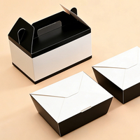 Boîte à gâteau en carton vide, recyclable, pour la restauration rapide à emporter, emballage jetable pour hamburgers et poulet