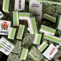 Tuiles de Mahjong américaines en acrylique, motif Ours noir de la forêt de bambou, style américain, ensemble cadeau pour la maison
