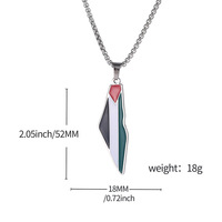 En promotion : Collier pendentif unisexe en acier inoxydable avec carte de Palestine vintage, motif goutte d'huile, sur cordon, style mode et personnalité, pour le marché international.