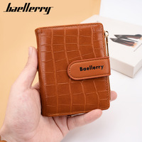 Billetera Mujer Bifold dompet koin tempat kartu kredit kustom dompet wanita logo kulit Pu dompet saku kecil berpola buaya