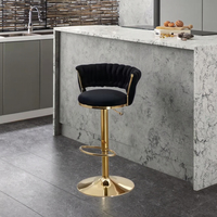 Chaise de bar élégante et moderne pour salle à manger, mobilier d'appartement, tabourets de bar rembourrés avec dossier et repose-pieds