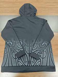 मूरी टैटू के साथ शुद्ध कस्टम क्वार्टर जिप हूडी टैटू पुरुषों के ढीले फिट लंबे आस्तीन पॉलिनेशियन रग्बी हुड स्वेटशर्ट - Product Image 3