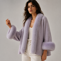 Nouvelle Arrivée 2026 – Manteau en Laine et Cachemire Élégant et Chaud avec Capuche en Fourrure, Écologique, Respirant, Hiver, Doux, Manches Amovibles
