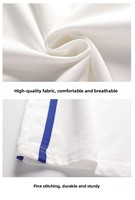 T-shirt Américain Rétro à Rayures Colorées Style Sportif Urbain Coupe Ample Polyvalent Col Rabattu en Mélange de Coton