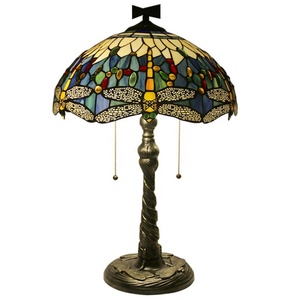 Lámpara de Mesa Tiffany LongHuiJing de 16 Pulgadas con Pantalla de Vidrio Teñido y Base de Libélula en Mosaico para una Iluminación Elegante del Escritorio, Lámpara de Mesa para el Hogar - Product Image 3