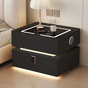 Table de <span class=keywords><strong>chevet</strong></span> GEDO moderne avec chargeur USB sans fil, serrure intelligente, design <span class=keywords><strong>flottant</strong></span> et lumière rechargeable - Product Image 5