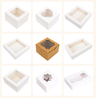 Boîte d'emballage personnalisée pour cupcakes, biscuits et desserts, en carton blanc, imperméable, haut de gamme, portable, non pliable, 12 pièces