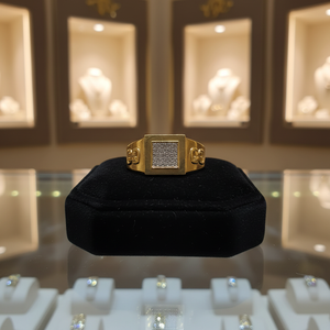 Elegant 22K Gold Stylish Designer Finger <b>Ring</b> for <b>Men</b> Luxury Jewellery for Daily Wear <b>Mens</b> <b>Ring</b> with Diamond Square Design - Product Image 3
