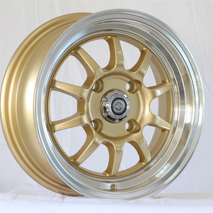 Piezas de automóvil tamaño pequeño Jy, ruedas <span class=keywords><strong>doradas</strong></span> de 14 pulgadas, <span class=keywords><strong>llantas</strong></span> cóncavas profundas, <span class=keywords><strong>llantas</strong></span> de aleación - Product Image 3