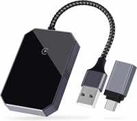 Convertisseur d'adaptateur carplay sans fil KW960 boîte de transfert ios carplay / android auto 2 en 1 boîte carplay de liaison de téléphone sans fil jeu de voiture