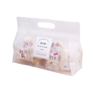 Sacs en papier kraft jetables personnalisés imprimés givrés avec fermeture éclair, résistants à la graisse, pour boulangerie - Sucre et nouilles - Product Image 5