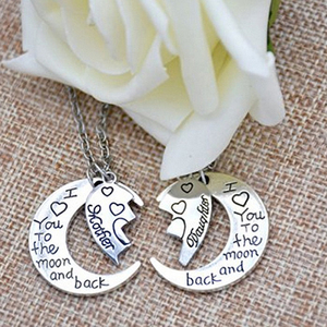 Regalos de Día de las madres te amo a la Luna y vuelta colgante collar de la mamá - Product Image 3
