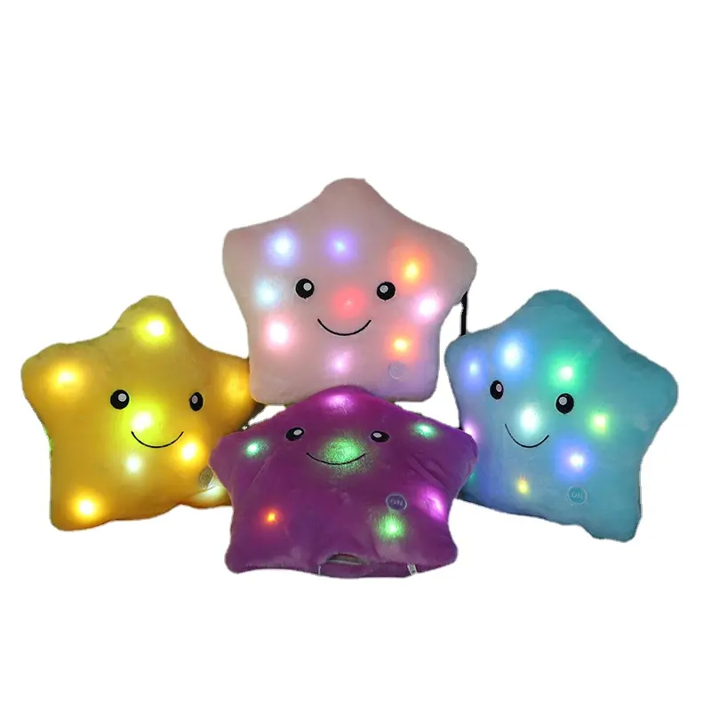 LED Twinkle Star Stuffed Animals Creative Lullaby Light up Soft Singing Pillow Plush Toys Accompany Kids Glow at Night