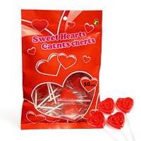 Halal Fabriek Directe Verkoop Valentijnsdag Meerkleurige 8g Hartvormige Lollies Verpakt in Zak Fruitgevulde Harde Snoepjes