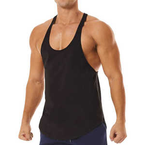 Trendy Curved Hem Men's Tank <b>Tops</b> Longline Sleeveless Hip Hop T-Shirts Custom Fashion Blank Summer Vests - Product Image 2