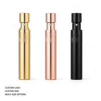 Flacon de parfum vide personnalisé 35 ml avec capuchon doré, atomiseur de voyage rechargeable or rose en gros avec boîte de présentation