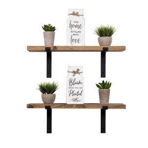 Étagères murales flottantes en bois rustique pour la décoration intérieure, supports d'étagères murales, étagères murales en bois - Product Image 3