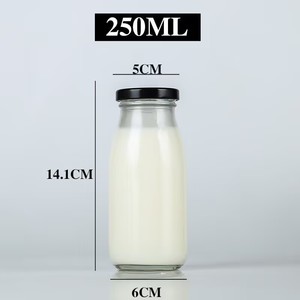 L Wholesale Sale Transparent Glass <strong>Milk</strong> Bottles Various Sizes <strong>200ml</strong> 250ml 300ml 500ml 1000ml Screw Shape Tequila Cork - Product Image 5