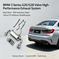 Échappement Catback Haut de Gamme pour BMW Série 3 G20 330i 325i B48 2020-2025, Silencieux Électrique Valvetronic en Acier Inoxydable SS304 à Quatre Sorties