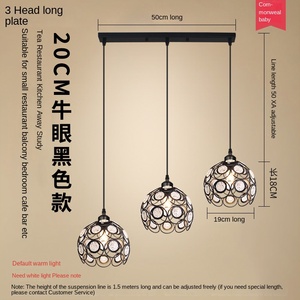 Luces colgantes de comedor 3 cabezas Led nórdico moderno colgante creativo dormitorio pasillo comedor lámpara Bar araña de cristal de lujo - Product Image 6
