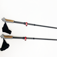 Canne de randonnée télescopique pliable, bâton de marche nordique, poignée en liège, fibre de carbone, 3 sections, pointe en acier tungstène, 135 cm
