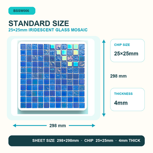 Mosaïque de <span class=keywords><strong>verre</strong></span> irisée bleu aqua pour piscine, carrelage pour ligne d'eau, hôtel, spa, villas de luxe, projets <span class=keywords><strong>sur</strong></span> <span class=keywords><strong>mesure</strong></span> - Product Image 5