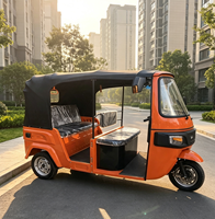 Tricycle Taxi Électrique pour Passagers 4 Places 3000W Carrosserie Ouverte Haute Vitesse 60km/h Charge Lourde Frein à Disque 50-70km