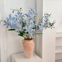4 Köpfe 3D Realistische Künstliche Gloriosa Lilie Blumenstiel Heim Hochzeit Blumendekoration Großhandel