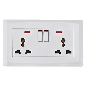 250V 13A UK Standard Double Switched Double Socket Outlet Electric Wall Mount Sockets And Switches