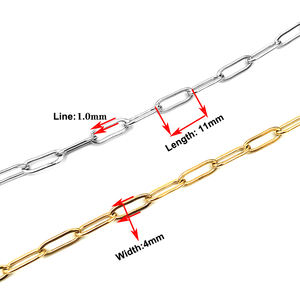 Collar de Cadena de Cable de Acero Inoxidable a Precio de Fábrica, Chapado en Oro con Eslabones de Clip Ovalados Planos, Tamaños 5mm 10mm, Insumos para Fabricación de Joyería DIY - Product Image 5