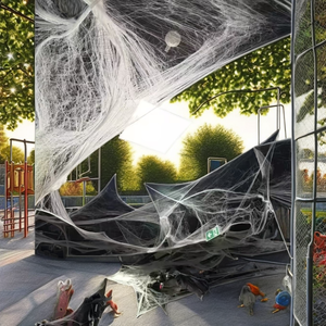 Cadılar Bayramı Örümcek Ağı Süsü Pamuk ve Plastik Malzemeden Çocuk Ev Partisi Dekoru İç Mekan Kullanımı - Product Image 4