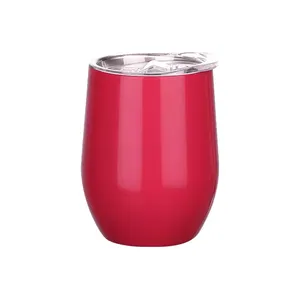 Tùy Chỉnh 12Oz Stemless Cà Phê Nhiệt Rượu Vang Cốc Cách Nhiệt Cốc Chân Không Thép Không Gỉ Đôi Tường Hình Dạng Trứng Cốc Với Nắp Trượt - Product Image 5