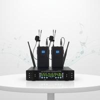 Microphone sans fil UHF double avec micro-cravate et émetteurs de poche, signal stable pour l'enseignement, les discours, les églises, le fitness et la scène