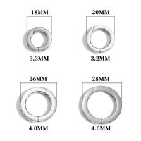 Anneau porte-clés rond à ressort plat, design simple, en acier inoxydable, fermoirs à ressort pour la fabrication de bijoux DIY