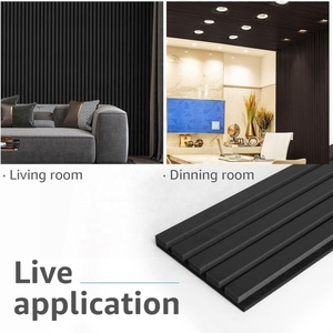 Panel Acústico <span class=keywords><strong>de</strong></span> Madera Negro <span class=keywords><strong>de</strong></span> 2400 mm y 60 cm <span class=keywords><strong>de</strong></span> Estilo Europeo con <span class=keywords><strong>Elementos</strong></span> <span class=keywords><strong>de</strong></span> Madera para Hoteles, Solución <span class=keywords><strong>de</strong></span> Diseño Gráfico para Paneles Acústicos - Product Image 4