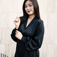 GuiXiu 2021 printemps noir décontracté femmes robe à manches longues lâche doux chemise robes chemise de nuit