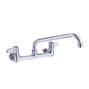 Robinet de cuisine mural de luxe 10 pouces avec bec pivotant et double poignée, finition chromée polie, douchette extractible pour eau chaude et froide, idéal pour la maison et l'hôpital - Product Image 1