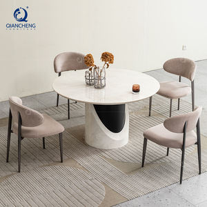Juego de Muebles de Comedor de Lujo de Fábrica Personalizada de Foshan, Mesa de Comedor Redonda de Mármol y Sillas para Hotel, Villa, Boda, Restaurante - Product Image 4