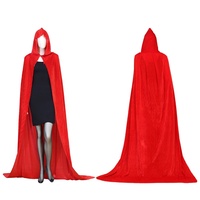 Cape à capuche longue en velours pelucheux multicolore pour Halloween, déguisement de vampire ou sorcière, pour adultes, unisexe