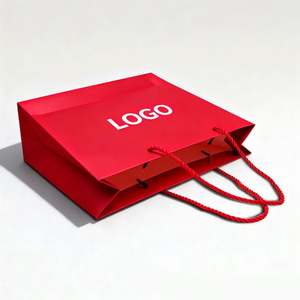 Sac de shopping en papier d'art avec ruban, impression couleur Pantone rose bébé, prix d'usine, personnalisable - Product Image 2