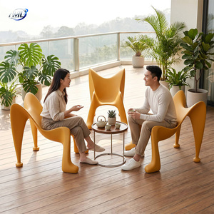 Custom Modern FRP Sculptural <b>Stool</b> Abstract Seating Fiberglass Art Chair Metal Legs for Mall Hotel Public Area Landscape - Product Image 2